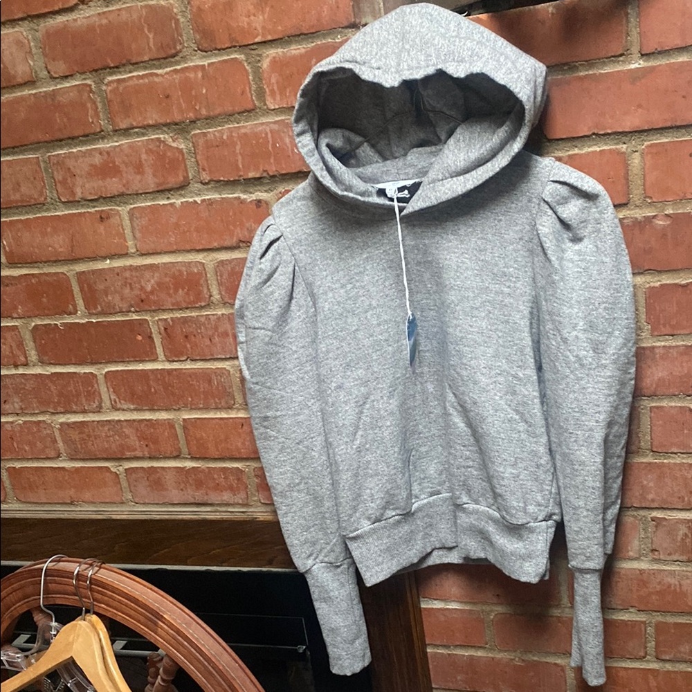 BNWT AG Adriano Goldschmied gray puff sleeve hoodie